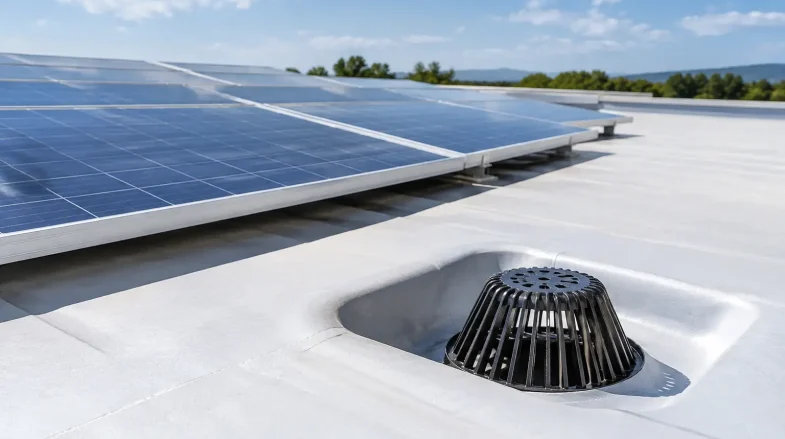 Rooftop Drainage Practices for Membrane Solar